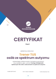 Certyfikat Trenera TUS II stopień