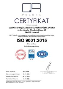 Wpis do BUR – Bazy Usług Rozwojowych na podstawie ISO 9001:2015
